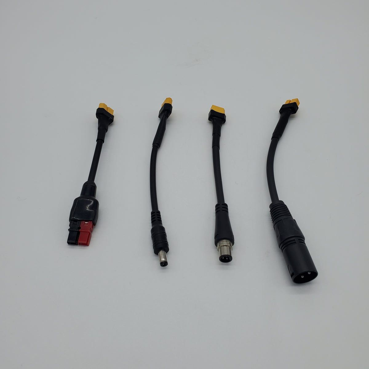 Charger Adapter Variety 4 Pack - Anderson, DC5521 Barrel, Reention 3 Pin, and XLR 3 pin